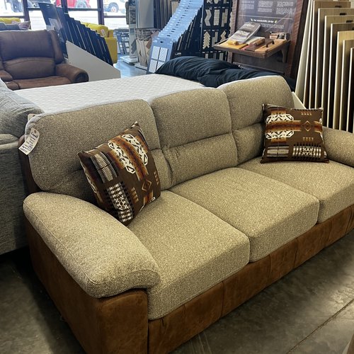 two shades of brown sofa